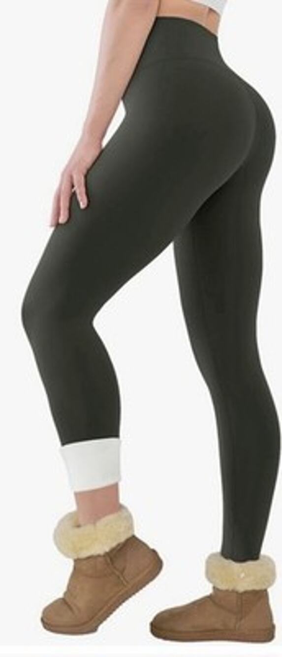 Fleece Lined Seamless High Waist Tummy Control Legging Forest Green Women’s S